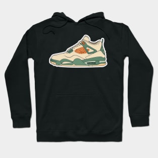 Step Up Your Style, Step Up the Planet: Beige Brown and Green Sneakers Hoodie